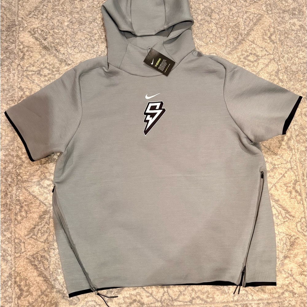 Nike Mens Light Gray Short Sleeve Hoodie